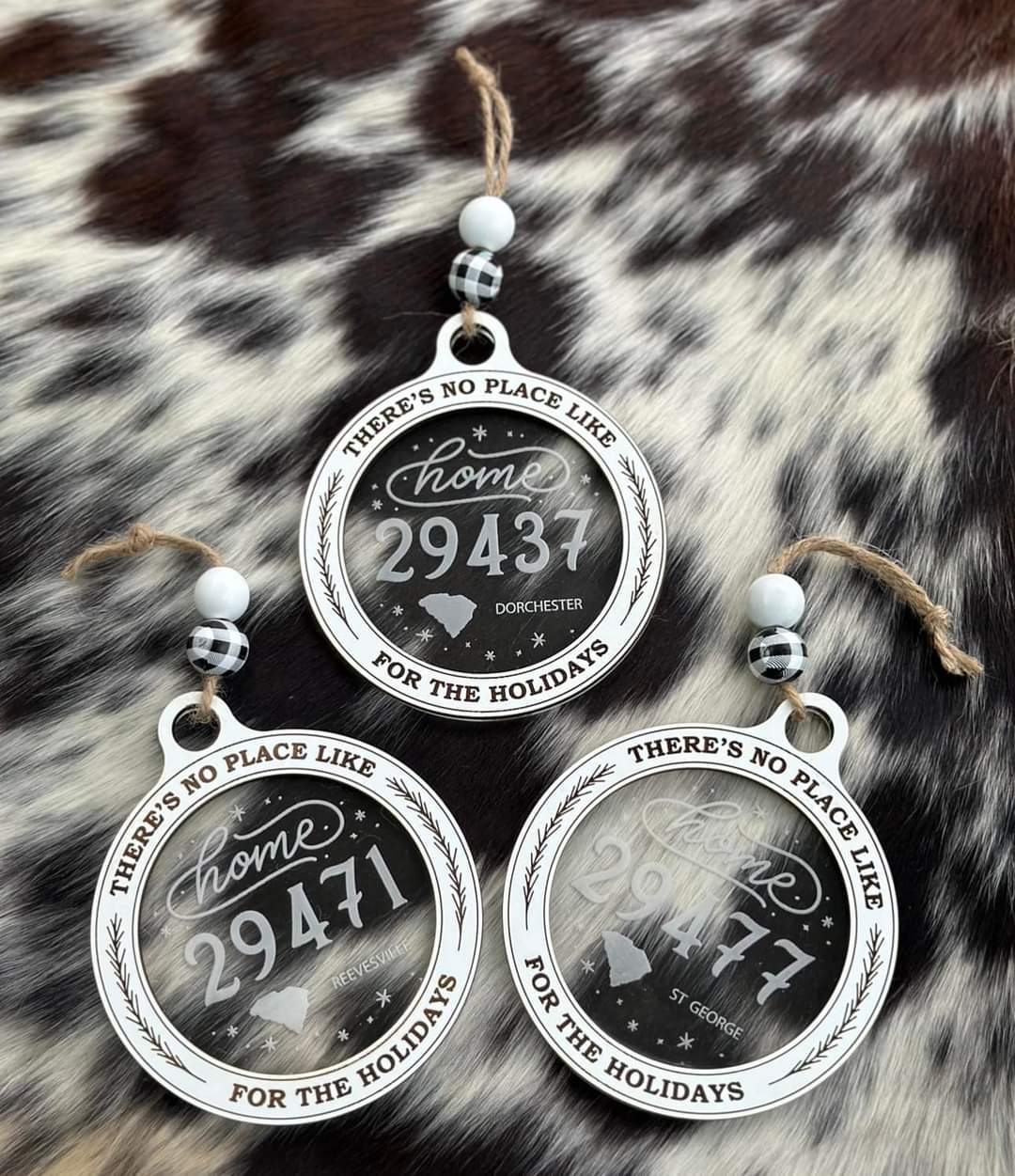 There is no place like home Personalized Zip Code Ornaments